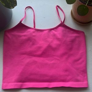 Free people movement M/L strappy activewear cropped tank top pink medium/large